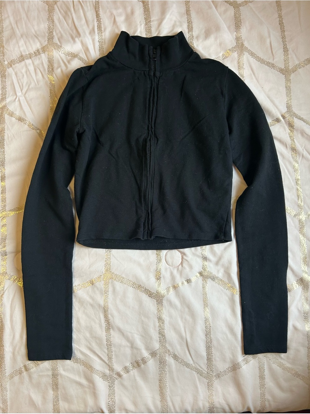 Garage Black Zip-Front Crop Top Jacket - Women